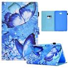 For Samsung Galaxy Tab A 10.1 2016 T580 Sewing Pen Slot Leather Tablet Case(Butterflies) - 1