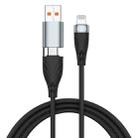 ADC-008 2 in 1 PD 30W USB + USB-C / Type-C to 8 Pin Flash Charge Data Cable, Cable Length:1m(Black Grey) - 1