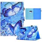 For Huawei MediaPad T5 Sewing Pen Slot Leather Tablet Case(Butterflies) - 1