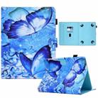 For 7 inch Tablet Sewing Pen Slot Leather Tablet Case(Butterflies) - 1