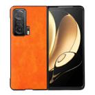 For Honor Magic V Two-color Litchi Texture Phone Case(Orange) - 1