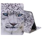For iPad 5 & 6 Colored Drawing Pattern Horizontal Flip PU Leather Case with Holder & Card Slots & Wallet & Sleep / Wake-up Function(White Panther) - 1