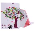 For iPad 5 & 6 Colored Drawing Pattern Horizontal Flip PU Leather Case with Holder & Card Slots & Wallet & Sleep / Wake-up Function(Cat and Tree) - 1