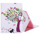 Colored Drawing Pattern Horizontal Flip PU Leather Case with Holder & Card Slots & Wallet & Sleep / Wake-up Function(Cat and Tree) - 1