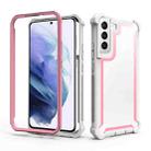 For Samsung Galaxy S22+ 5G Double-Sided Full Coverage TPU + Acrylic Phone Case(Pink+White) - 1