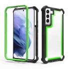 For Samsung Galaxy S22+ 5G Double-Sided Full Coverage TPU + Acrylic Phone Case(Black+Green) - 1