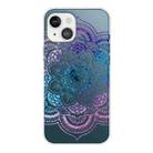 For iPhone 13 Gradient Lace Transparent TPU Phone Case(Purple Blue Red) - 1