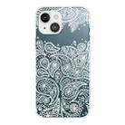 For iPhone 13 Gradient Lace Transparent TPU Phone Case(White) - 1