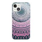 For iPhone 13 Gradient Lace Transparent TPU Phone Case(Gradient Pink) - 1