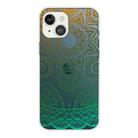 For iPhone 13 Gradient Lace Transparent TPU Phone Case(Gradient Green) - 1