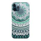 For iPhone 13 Pro Gradient Lace Transparent TPU Phone Case (Green White) - 1