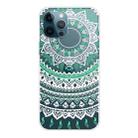 For iPhone 13 Pro Max Gradient Lace Transparent TPU Phone Case (Green White) - 1