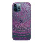 For iPhone 12 mini Gradient Lace Transparent TPU Phone Case (Rose Red) - 1