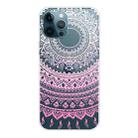 For iPhone 12 / 12 Pro Gradient Lace Transparent TPU Phone Case(Gradient Pink) - 1