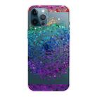 For iPhone 12 Pro Max Gradient Lace Transparent TPU Phone Case(Green Blue Purple) - 1