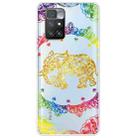 For Xiaomi Redmi 10 Gradient Lace Transparent TPU Phone Case(Gold Elephant) - 1