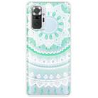 For Xiaomi Redmi Note 10 Pro 4G Gradient Lace Transparent TPU Phone Case(Green White) - 1