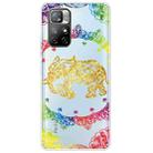 For Xiaomi Redmi Note 11 Gradient Lace Transparent TPU Phone Case(Gold Elephant) - 1