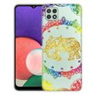 For Samsung Galaxy A03 EU Version Gradient Lace Transparent TPU Phone Case(Gold Elephant) - 1