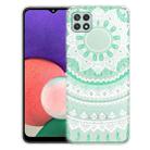 For Samsung Galaxy A22 5G Gradient Lace Transparent TPU Phone Case(Green White) - 1