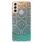 For Samsung Galaxy S21 5G Gradient Lace Transparent TPU Phone Case(Gradient Green) - 1