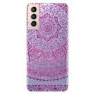 For Samsung Galaxy S21+ 5G Gradient Lace Transparent TPU Phone Case(Rose Red) - 1