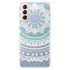 For Samsung Galaxy S21+ 5G Gradient Lace Transparent TPU Phone Case(Green White) - 1