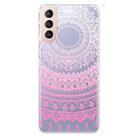 For Samsung Galaxy S21+ 5G Gradient Lace Transparent TPU Phone Case(Gradient Pink) - 1