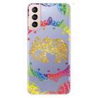 For Samsung Galaxy S22+ 5G Gradient Lace Transparent TPU Phone Case(Gold Elephant) - 1