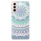 For Samsung Galaxy S22+ 5G Gradient Lace Transparent TPU Phone Case(Green White) - 1