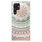 For Samsung Galaxy S22 Ultra 5G Gradient Lace Transparent TPU Phone Case(Green White) - 1