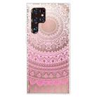 For Samsung Galaxy S22 Ultra 5G Gradient Lace Transparent TPU Phone Case(Gradient Pink) - 1