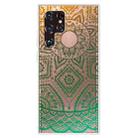 For Samsung Galaxy S22 Ultra 5G Gradient Lace Transparent TPU Phone Case(Gradient Green) - 1