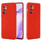 For OnePlus 9RT 5G Pure Color Liquid Silicone Phone Case(Red) - 1