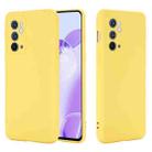 For OnePlus 9RT 5G Pure Color Liquid Silicone Phone Case(Yellow) - 1