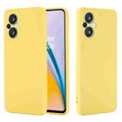 For OnePlus Nord N20 5G Pure Color Liquid Silicone Phone Case(Yellow) - 1