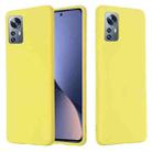 For Xiaomi 12 / 12X Pure Color Liquid Silicone Phone Case(Yellow) - 1