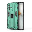 For vivo S12 Pro Supersonic PC + TPU Shock-proof Phone Case with Holder(Green) - 1