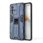 For vivo S12 Pro Supersonic PC + TPU Shock-proof Phone Case with Holder(Dark Blue) - 1