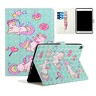For iPad 10.5 / 10.2 Colored Drawing Horizontal Flip Leather with Holder & Card Slot & Wallet Sleep / Wake-up Function(Green Unicorn) - 1