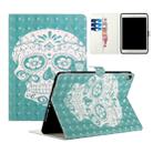 For iPad 10.5 / 10.2 Colored Drawing Horizontal Flip Leather with Holder & Card Slot & Wallet Sleep / Wake-up Function(Green Ghost Head) - 1