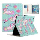 For iPad 2 / 3 / 4 Colored Drawing Horizontal Flip Leather with Holder & Card Slot & Wallet Sleep / Wake-up Function(Green Unicorn) - 1