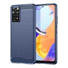 For Xiaomi Redmi Note 11 Pro Overseas Version Brushed Texture Carbon Fiber TPU Phone Case(Navy Blue) - 1