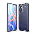 For Xiaomi Redmi Note 11 Overseas Version Brushed Texture Carbon Fiber TPU Phone Case(Navy Blue) - 1
