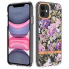 For iPhone 11 Flowers and Plants Series IMD TPU Phone Case (Purple Peony) - 1