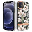 For iPhone 12 / 12 Pro Flowers and Plants Series IMD TPU Phone Case(Green Gardenia) - 1