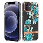 For iPhone 12 / 12 Pro Flowers and Plants Series IMD TPU Phone Case(Blue Rose) - 1