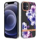 For iPhone 12 / 12 Pro Flowers and Plants Series IMD TPU Phone Case(Purple Begonia) - 1