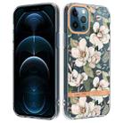 For iPhone 12 Pro Max Flowers and Plants Series IMD TPU Phone Case(Green Gardenia) - 1