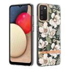 For Samsung Galaxy A02s US Version 166mm Flowers and Plants Series IMD TPU Phone Case(Green Gardenia) - 1